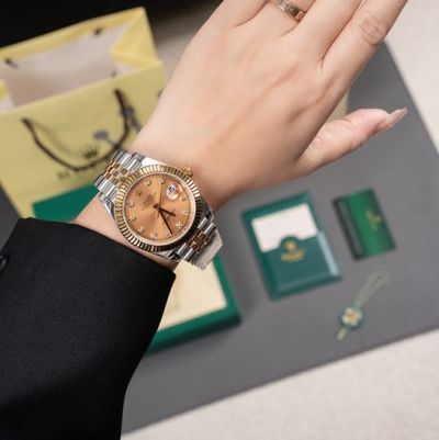 Rolex datejust two tone rose gold 41mm 3235 Movement Rose Gold Dial Jubilee Two-tone Gold Bracelet Watch